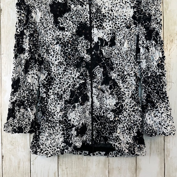 Joseph Ribkoff Textured Stretchy Sequin Embellished Zip Front Jacket Womens 8 - Picture 6 of 16